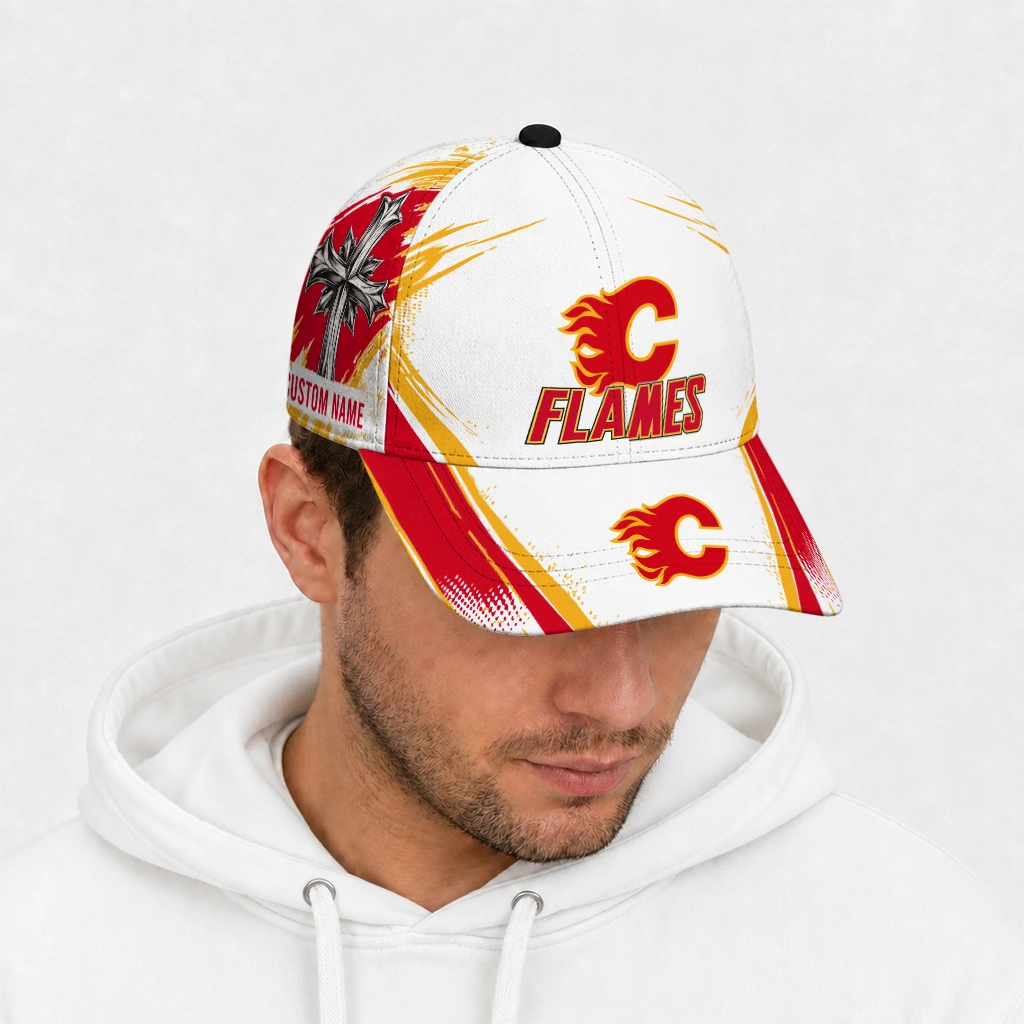 calgary-flames-cap-personalized-grunge-cross-red-white-new-arrival.webp