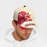 calgary-flames-cap-personalized-toile-pattern-red-white-best-selling.webp