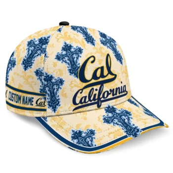 California Golden Bears Cap - Personalized Damask Pattern Blue White