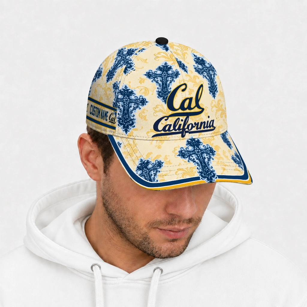 california-golden-bears-cap-personalized-damask-pattern-blue-white-new-arrival.webp