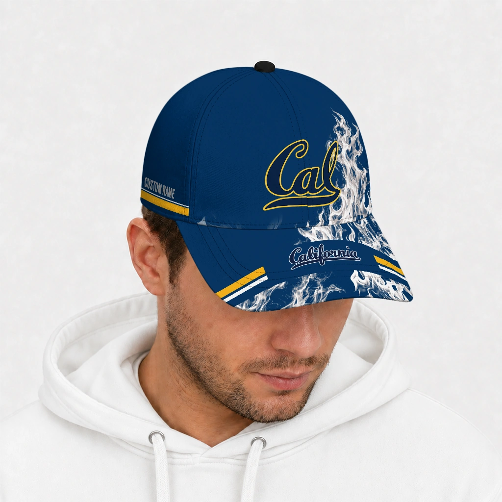 california-golden-bears-cap-personalized-smoke-flames-blue-new-arrival.webp