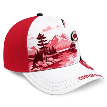 Carolina Hurricanes Cap - Personalized Flat Illustration Red White
