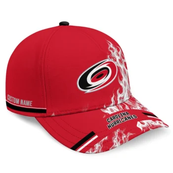 Carolina Hurricanes Cap - Personalized Smoke Flames Red