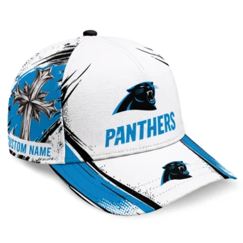 Carolina Panthers Cap - Custom Grunge Cross Blue White