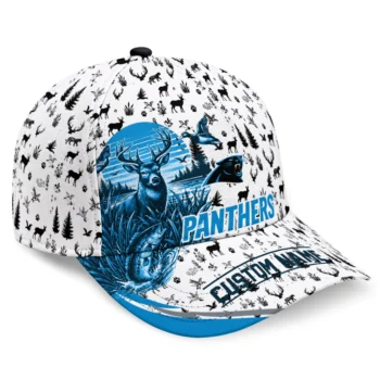 Carolina Panthers Cap - Custom Toile Pattern Blue White