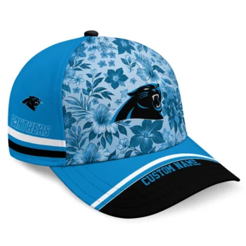 Carolina Panthers Cap - Customized Tropical Floral Blue