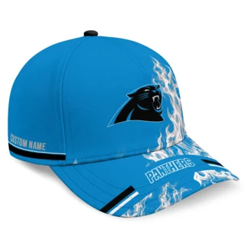 Carolina Panthers Cap - Personalized Smoke Flames Blue