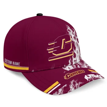 Central Michigan Chippewas Cap - Custom Smoke Flames Maroon