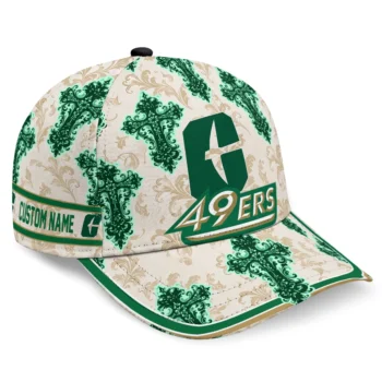 Charlotte 49ers Cap - Custom Damask Pattern Green White