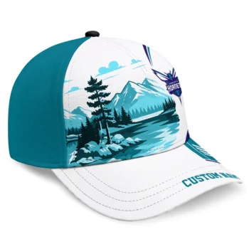 Charlotte Hornets Cap - Custom Flat Illustration Teal White
