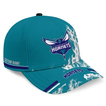 Charlotte Hornets Cap - Custom Smoke Flames Teal