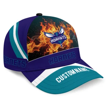 Charlotte Hornets Cap - Personalized Blazing Fire Teal
