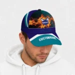 charlotte-hornets-cap-personalized-blazing-fire-teal-best-selling.webp