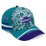charlotte-hornets-cap-personalized-tropical-floral-teal-best-selling.webp