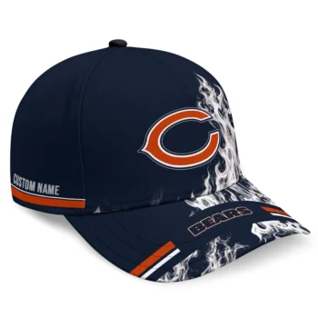 Chicago Bears Cap - Custom Smoke Flames Blue