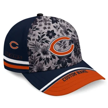 Chicago Bears Cap - Personalized Tropical Floral Blue