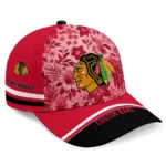 chicago-blackhawks-cap-personalized-tropical-floral-red-best-selling.webp
