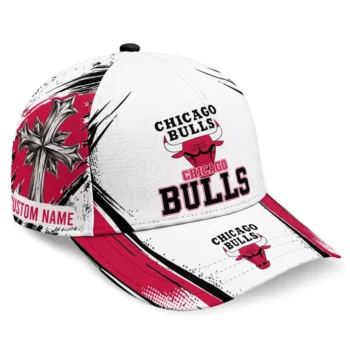 Chicago Bulls Cap - Personalized Grunge Cross Red White