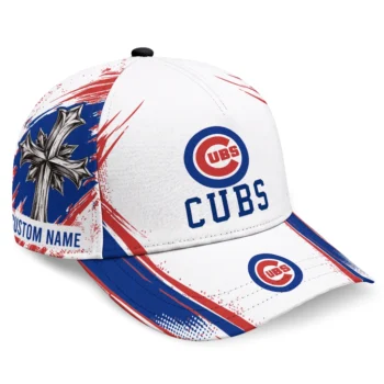 Chicago Cubs Cap - Custom Grunge Cross Blue White