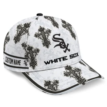 Chicago White Sox Cap - Custom Damask Pattern Black White