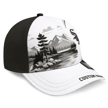 Chicago White Sox Cap - Custom Flat Illustration Black White