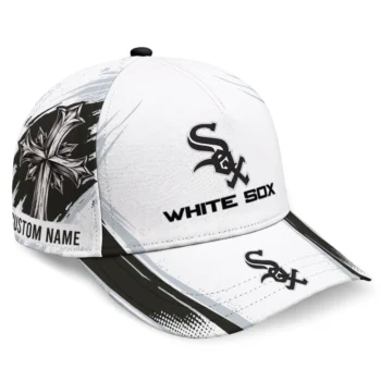 Chicago White Sox Cap - Customized Grunge Cross Black White