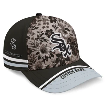 Chicago White Sox Cap - Personalized Tropical Floral Black
