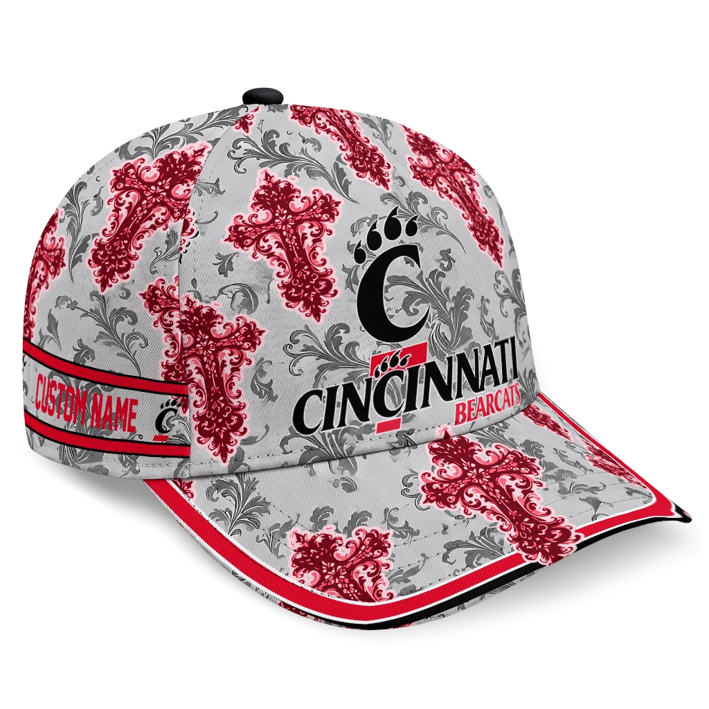 cincinnati-bearcats-cap-custom-damask-pattern-red-white-best-selling.webp cincinnati bearcats cap custom damask pattern red white best selling