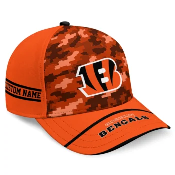 Cincinnati Bengals Cap - Personalized Pixel Camo Orange