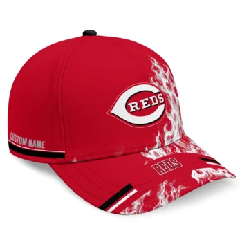 Cincinnati Reds Cap - Customized Smoke Flames Red