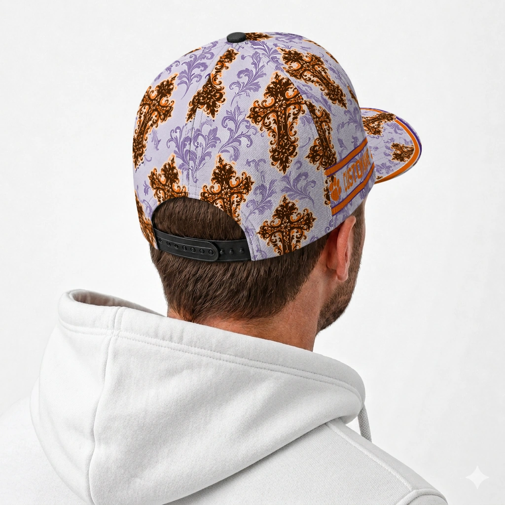 clemson-tigers-cap-customized-damask-pattern-orange-white-latest-model.webp