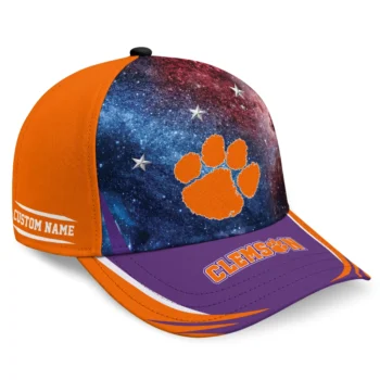 Clemson Tigers Cap - Customized Galaxy Nebula Orange