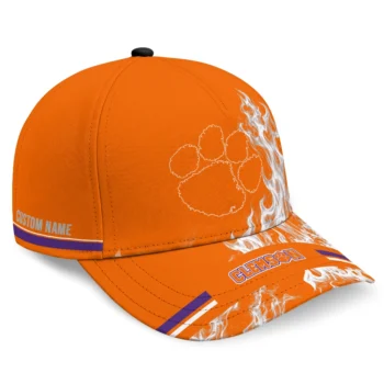 Clemson Tigers Cap - Customized Smoke Flames Orange