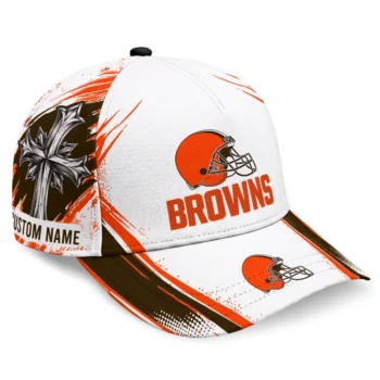 Cleveland Browns Cap - Custom Grunge Cross Brown White