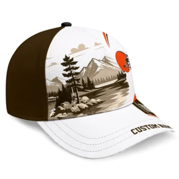 Cleveland Browns Cap - Personalized Flat Illustration Brown White