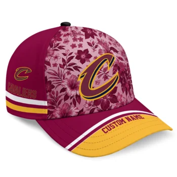 Cleveland Cavaliers Cap - Customized Tropical Floral Wine