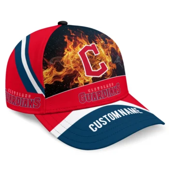 Cleveland Guardians Cap - Customized Blazing Fire Navy Blue