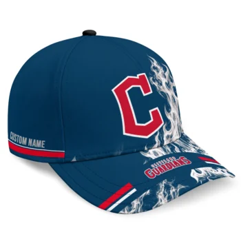 Cleveland Guardians Cap - Personalized Smoke Flames Navy Blue