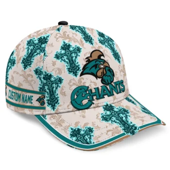 Coastal Carolina Chanticleers Cap - Personalized Damask Pattern Green White
