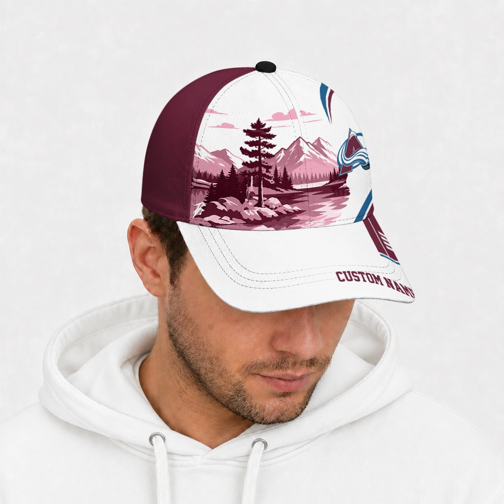 colorado-avalanche-cap-customized-flat-illustration-burgundy-white-new-arrival.webp