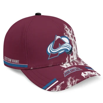 Colorado Avalanche Cap - Customized Smoke Flames Burgundy