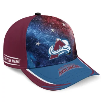 Colorado Avalanche Cap - Personalized Galaxy Nebula Burgundy