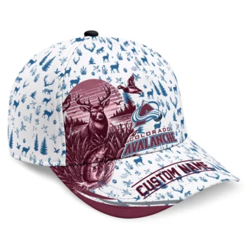 Colorado Avalanche Cap - Personalized Toile Pattern Burgundy White