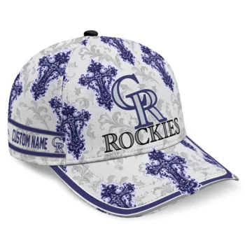 Colorado Rockies Cap - Custom Damask Pattern Blue White