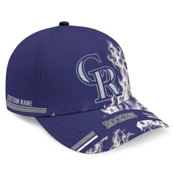 Colorado Rockies Cap - Custom Smoke Flames Blue