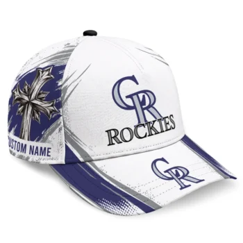 Colorado Rockies Cap - Customized Grunge Cross Blue White