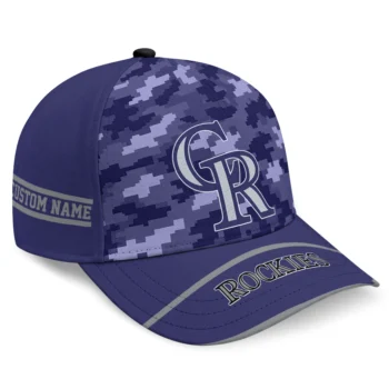 Colorado Rockies Cap - Customized Pixel Camo Blue