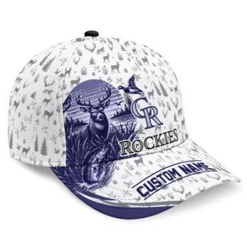 Colorado Rockies Cap - Customized Toile Pattern Blue White