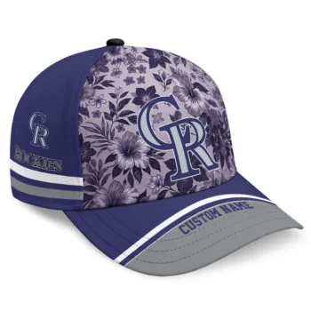 Colorado Rockies Cap - Personalized Tropical Floral Blue