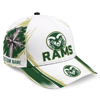 Colorado State Rams Cap - Personalized Grunge Cross Green White